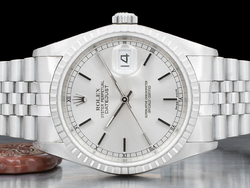 Rolex Datejust 36 Argento Jubilee 16220 Silver Lining